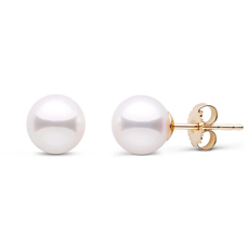 American Jewelry 14k Yellow Gold 6.5-7mm Akoya Pearl Stud Earrings