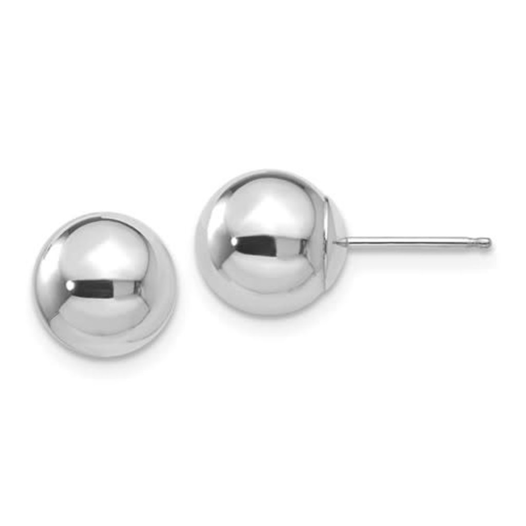 American Jewelry 14K White Gold Polished 8mm Ball Post Earring