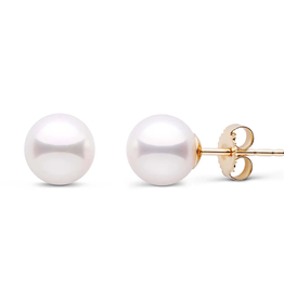 American Jewelry 14k White Gold 7.5-8mm Akoya Pearl Stud Earrings