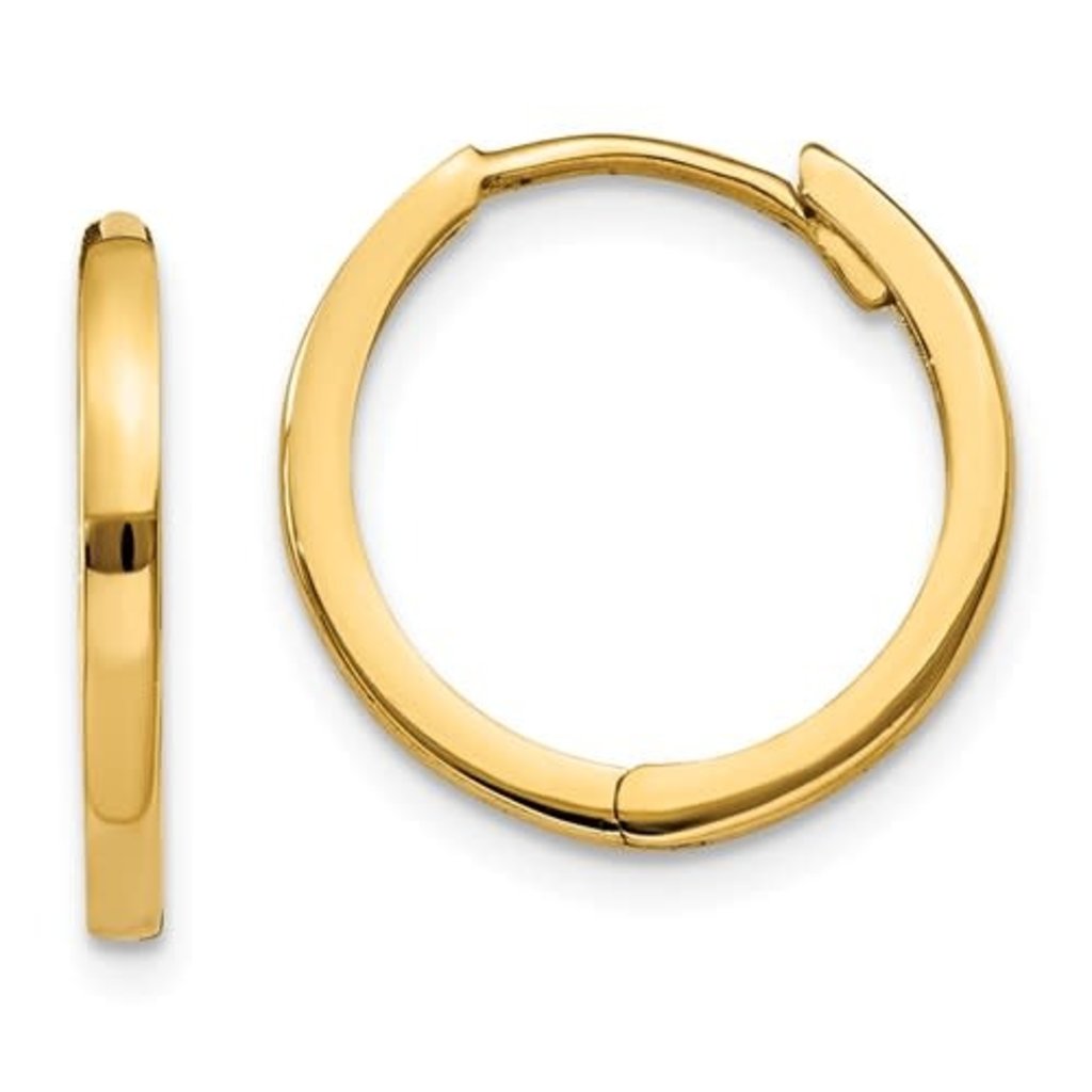 American Jewelry 14K Yellow Gold Hinged Huggie Earring (11mm)