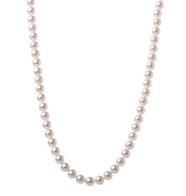 American Jewelry 14k White Gold 24" 7-7.5mm Akoya Pearl Strand Necklace
