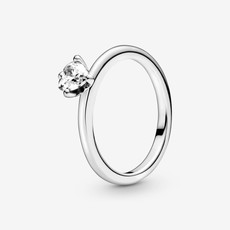 Pandora PANDORA Ring, Heart Solitaire, Clear CZ - Size 54