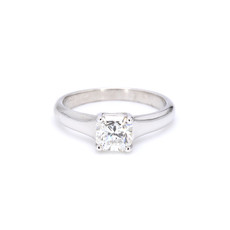 American Jewelry ESTATE Platinum 1.01ct H/VVS1 Lucida Cut Solitaire Diamond Engagement Ring (Size 6.25)