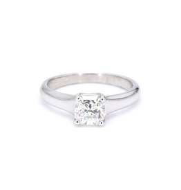American Jewelry ESTATE Platinum 1.01ct H/VVS1 Lucida Cut Solitaire Diamond Engagement Ring (Size 6.25)