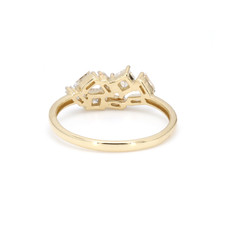 American Jewelry 14k Yellow Gold 5/8ctw Princess & Baguette Diamond Ladies Fashion Ring (Size 6.5)