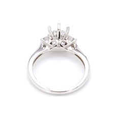 American Jewelry 14k White Gold 5/8ctw Round Brilliant Diamond Semi Mount Engagement Ring (Size 6.75)