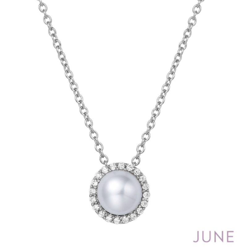 Lafonn Lafonn June Birthstone Pendant, Freshwater Pearl & Simulated Diamonds .20ctw, Sterling Silver (18")