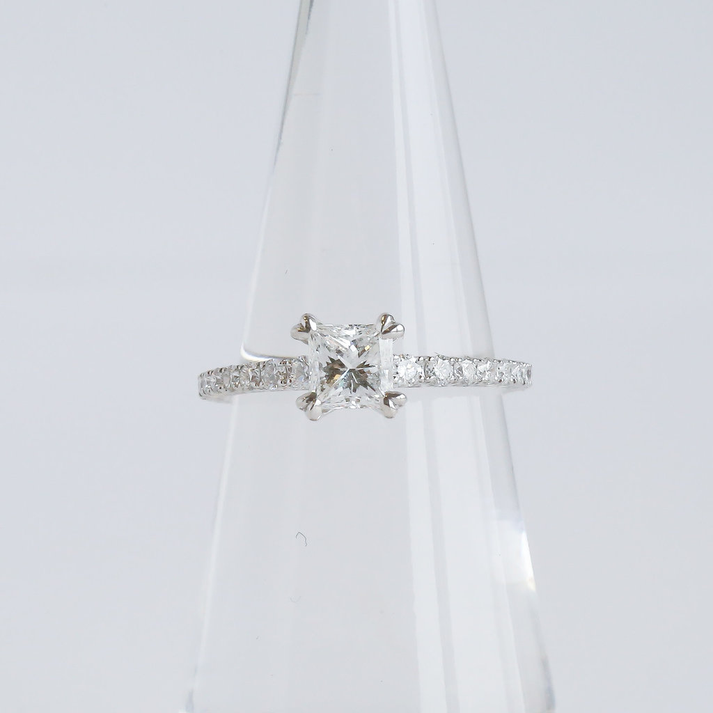 American Jewelry 14K White Gold 1.16ctw (0.75ct F/SI2 Princess Cut) Diamond Solitaire Engagement Ring (Size 6)