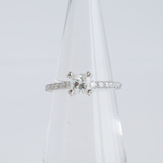 American Jewelry 14K White Gold 1.16ctw (0.75ct F/SI2 Princess Cut) Diamond Solitaire Engagement Ring (Size 6)