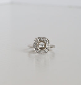 American Jewelry 14k White Gold 0.20ctw Diamond Halo Semi Mount Engagement Ring (Size 6)