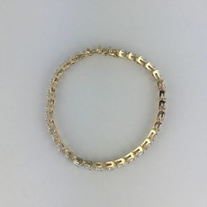 American Jewelry 14k Yellow Gold 5.65ctw Trillion Diamond (G/H-SI) Tennis Bracelet 7"