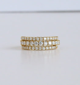 American Jewelry 18K Yellow Gold 1.63ctw Diamond Flex Wrap Ring