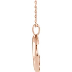 American Jewelry 14k Rose Gold High-Polished Large Crescent Moon Necklace (18")