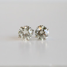 American Jewelry 14K White Gold 4.85ctw Diamond Stud Earrings