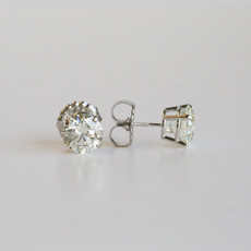 American Jewelry 14K White Gold 4.85ctw Round Brilliant Diamond Stud Earrings