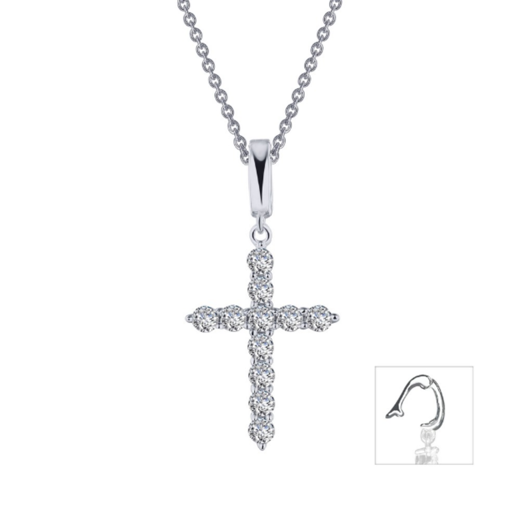 Lafonn Lafonn Sterling Silver .55ctw Simulated Diamond Cross Pendant (20")