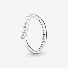 Pandora PANDORA Ring, Logo Bar Stacking - Size 56