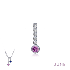 Lafonn Lafonn June Birthstone Love .32ctw Simulated Alexandrite Pendant, Sterling Silver (No Chain)