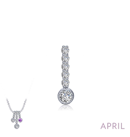 Lafonn Lafonn April Birthstone Love .32ctw Simulated Diamond Pendant, Sterling Silver (No Chain)