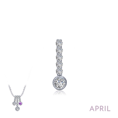 Lafonn Lafonn April Birthstone Love .32ctw Simulated Diamond Pendant, Sterling Silver (No Chain)