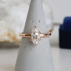 American Jewelry 14K Rose Gold 1.20ct H/SI1 Marquise Solitaire Engagement Ring