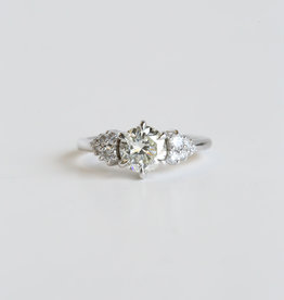 American Jewelry 14k White Gold 1.20ctw (1.00ct K/SI1 GIA Round Brilliant) Diamond Spray Engagement Ring (Size 4)