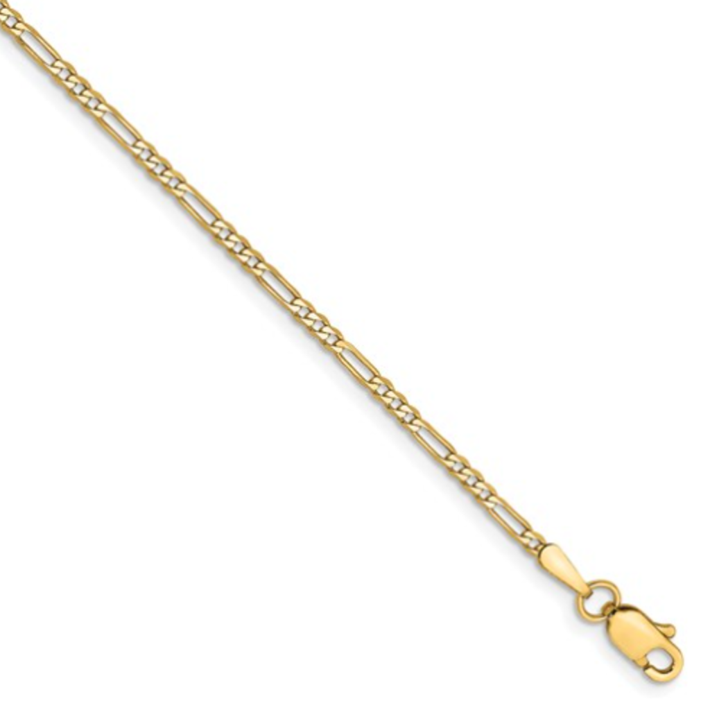 American Jewelry 14K Yellow Gold 4.3mm Figaro Chain (18")
