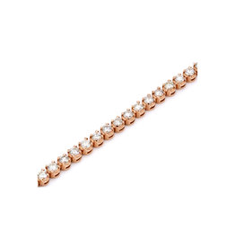 American Jewelry 14k Rose Gold 4.25ctw Round Brilliant Diamond Tennis Bracelet