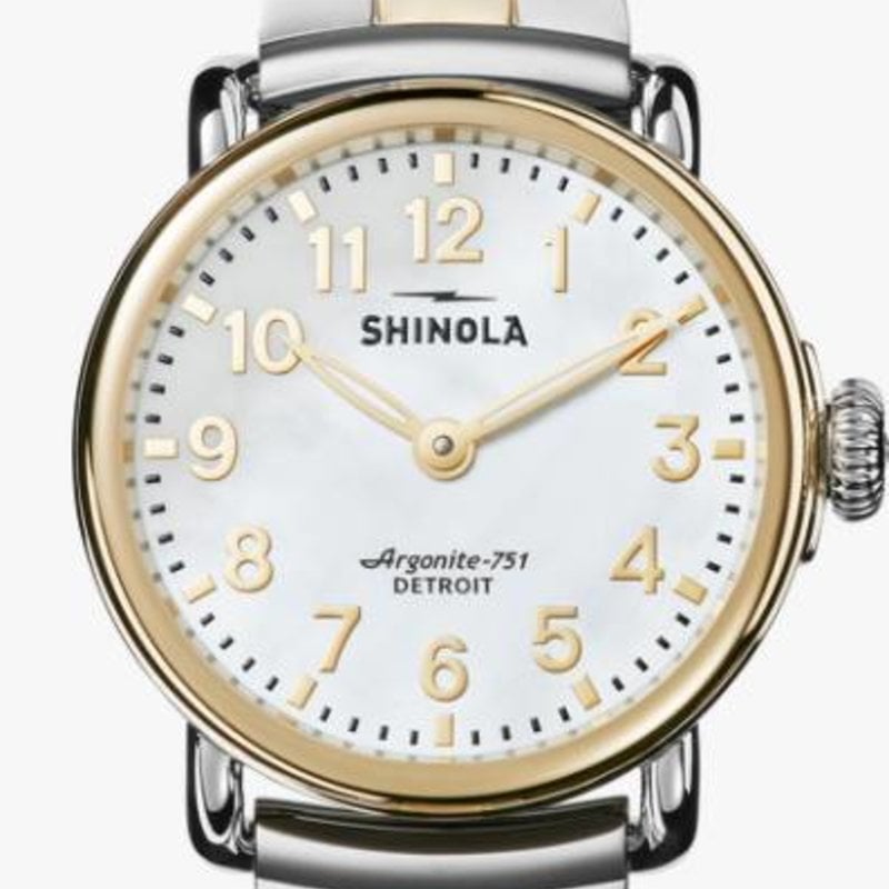 Shinola Shinola Runwell Two-Tone 28mm, White MOP Dial Watch