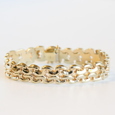 American Jewelry 14K Yellow Gold Fancy Link Bracelet (7.5")