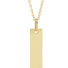 American Jewelry Vertical Engravable  Bar Necklace