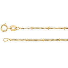 American Jewelry Beaded Station Curb Chain