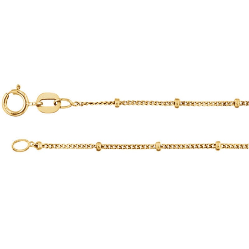 American Jewelry Beaded Station Curb Chain