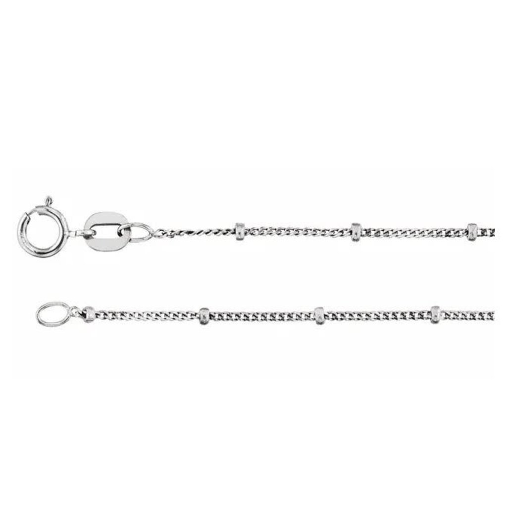 American Jewelry Beaded Station Curb Chain