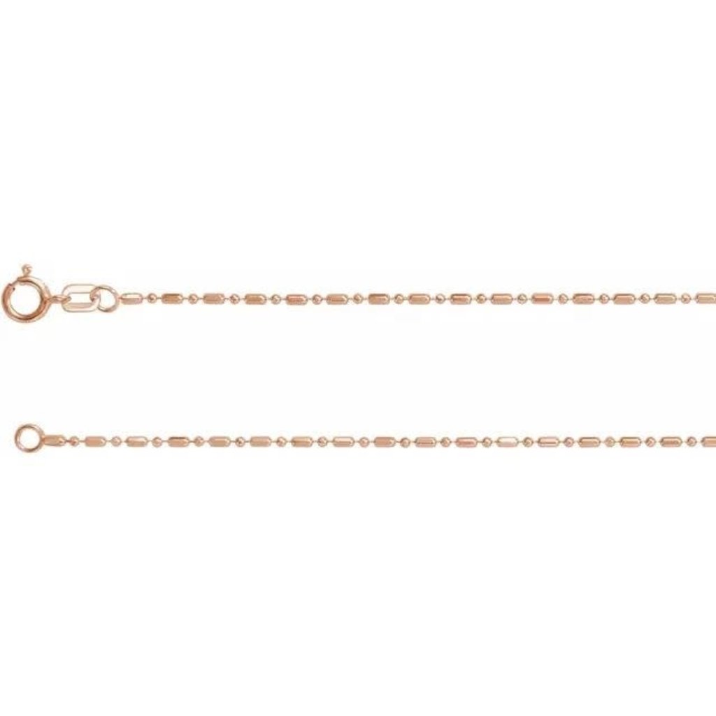 American Jewelry Alternating Diamond-Cut Bead Chain