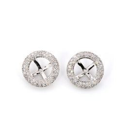 American Jewelry 14k White Gold .52ctw Pave Diamond Earring Jackets