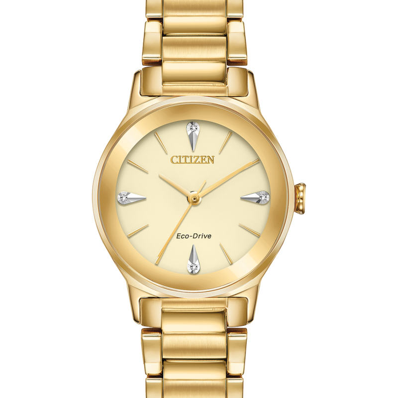 Citizen Citizen Eco-Drive Axiom Gold-tone Ladies Watch with Champagne Dial
