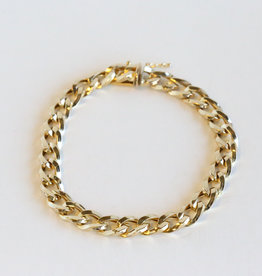 American Jewelry 14K Yellow Gold Curb Chain Bracelet (8")