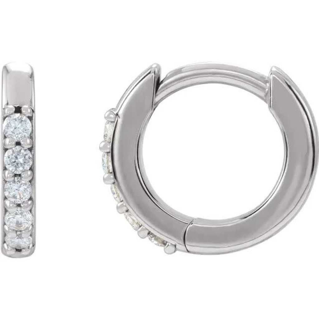 American Jewelry American Classic Mini Diamond Huggie Hoop Earrings (10mm)