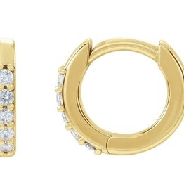 American Jewelry American Classic Mini Diamond Huggie Hoop Earrings (10mm)