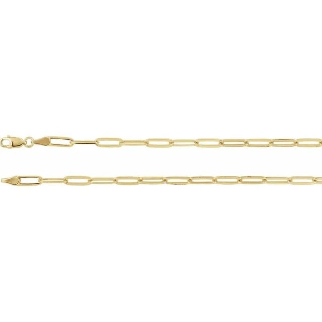 American Jewelry Small Paperclip Elongated Link Chain | 2.6mm