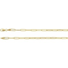 American Jewelry Small Paperclip Elongated Link Chain | 2.6mm