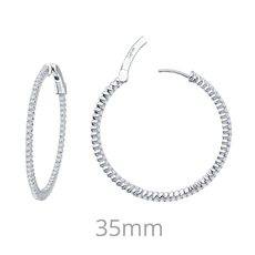 Lafonn Lafonn Sterling Silver 1.77ctw Simulated Diamond Inside/Out Hoop Earrings
