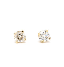 American Jewelry 14k Yellow Gold 1.91ctw Round Brilliant Diamond Stud Earrings
