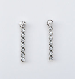 American Jewelry 18k White Gold 1/2ctw Round Diamond Bezel Drop Stud Earrings