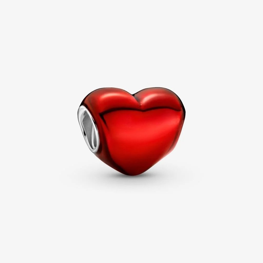 Pandora PANDORA Charm, Metallic Red Heart, Red Enamel