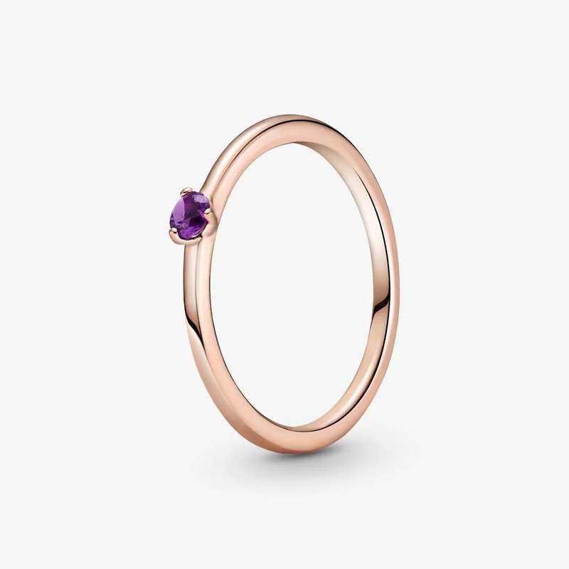 Pandora PANDORA Rose Ring, Solitaire, Purple Crystal - Size 56