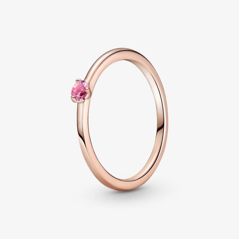 Pandora PANDORA Rose Ring, Solitaire, Pink Crystal - Size 54