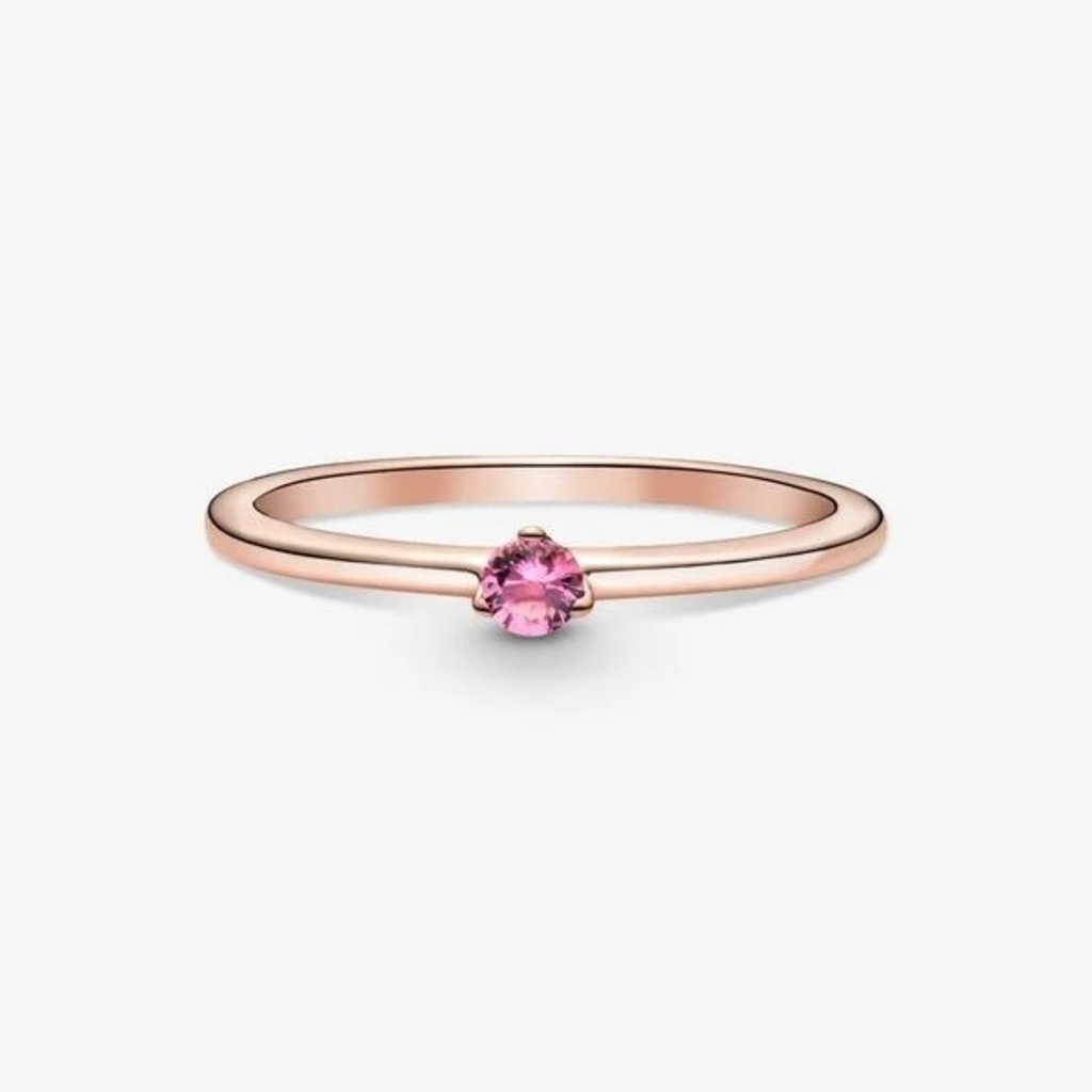Pandora PANDORA Rose Ring, Solitaire, Pink Crystal - Size 56