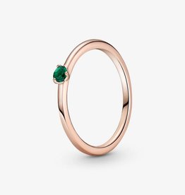 Pandora PANDORA Rose Ring, Solitaire, Green Crystal - Size 54